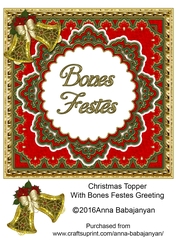 Christmas Topper With Bones Festes Greeting