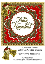 Christmas Topper With Feliz Navidad Greeting