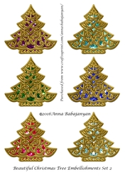 Beautiful Christmas Tree Embellishments Set 2