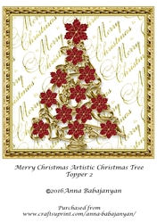 Merry Christmas Artistic Christmas Tree Topper 2