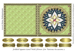 Folded Square Card With Flower For Various Occasions 3