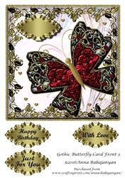 Gothic Butterfly Card Front 3