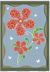 A4 "red Paisley Flower"