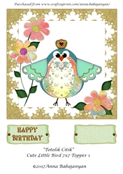 Totolik Citik Cute Little Bird 7x7 Topper 1