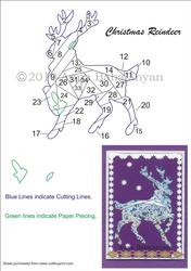 Christmas Reindeer Iris Folding Pattern