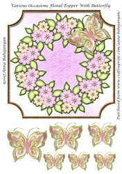 Various Occasions Floral Topper With Butterfly