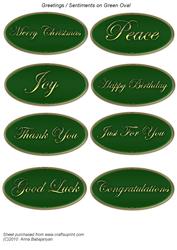 Greetings / Sentiments on Green Oval