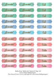 Baby Boy/ Baby Girl Spanish Tags Set