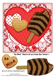Be Mine Hearts & Ice Cream Bar Topper 1