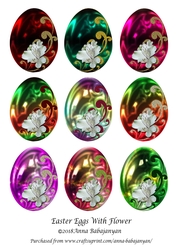Easter Eggs With Flower