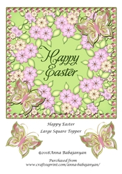 Happy Easter Large Square Topper