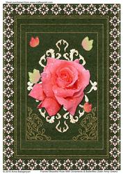 Framed Beautiful Rose Withornaments & Butterflies Army Green