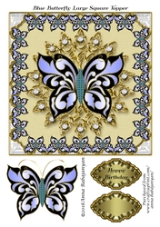 Blue Butterfly Large Square Topper