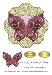 Butterfly On Beautiful Doily 1