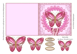 Butterfly On Roses Wreath Card 1
