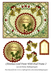 Christmas Card Front With Oval Frame 2