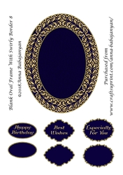 Blank Oval Frame With Swirly Border 8