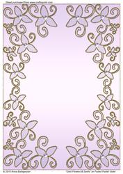 Gold Flowers & Swirls on Faded Pastel Violet