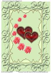 Embossed Frame with Hearts & Roses Anniversary/w Card (mint)