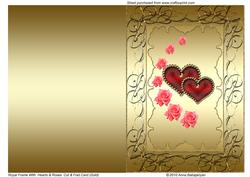 Royal Frame with Hearts & Roses Cut& Fold Card (gold)
