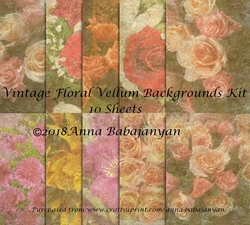 Vintage Floral Vellum Backgrounds Kit