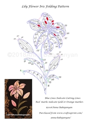 Lily Flower Iris Folding Pattern