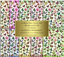 76 Butterflies Fairy Tale Backgrounds Kit