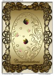 A4 "butterfly Wishes" Congratulations Card