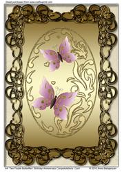 Two Purple Butterflies Birthday Anniversary Congratulations