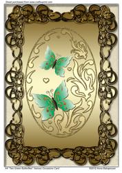 A4 "two Green Butterflies" Various Occasions Card