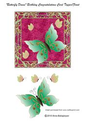 Butterfly Dance Birthday/congratulations Card Topper/front