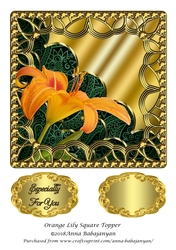 Orange Lily Square Topper