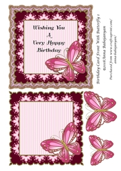 Birthday Card Front With Butterfly 1