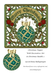 Christmas Topper With Decorative Art & Christmas Bauble 2