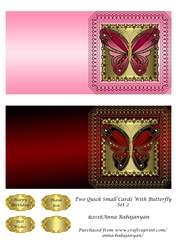 Two Quick Small Cards With Butterfly Set 2