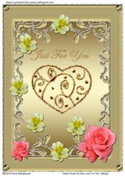 Heart Roses & Lilies Just for You (beige)