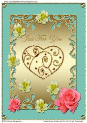 Heart Roses & Lilies Just for You (light Turquoise)