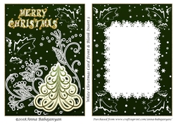 White Christmas Card Front & Blank Insert 3
