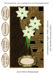 Contemporary Topper With 3 Flowers For Various Occasion Cards 1