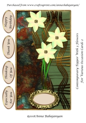 Contemporary Topper With 3 Flowers For Various Occasion Cards 2