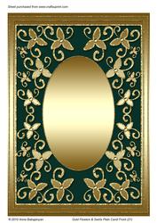 Gold Flowers & Swirls Plain Card/ Front (21)