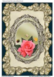 Rose with Butterflies Double Layered Card (2)