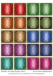 Metallic Tea Bag Designs Sheet 1