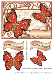 Tenderness Topper With 2 Butterflies