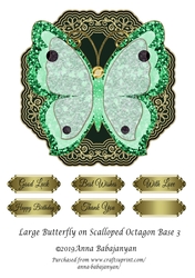 Large Butterfly on Scalloped Octagon Base 3