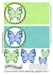 2 Card Fronts With Butterfly Toppers Set 2