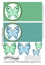 2 Card Fronts With Butterfly Toppers Set 3