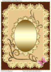 Grace Gold Swirls & Doily Blank Card 11
