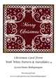 Christmas Card Front With White Pattern & Snowflakes 4