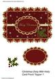 Christmas Doily with Holly Card Front/ Topper 1